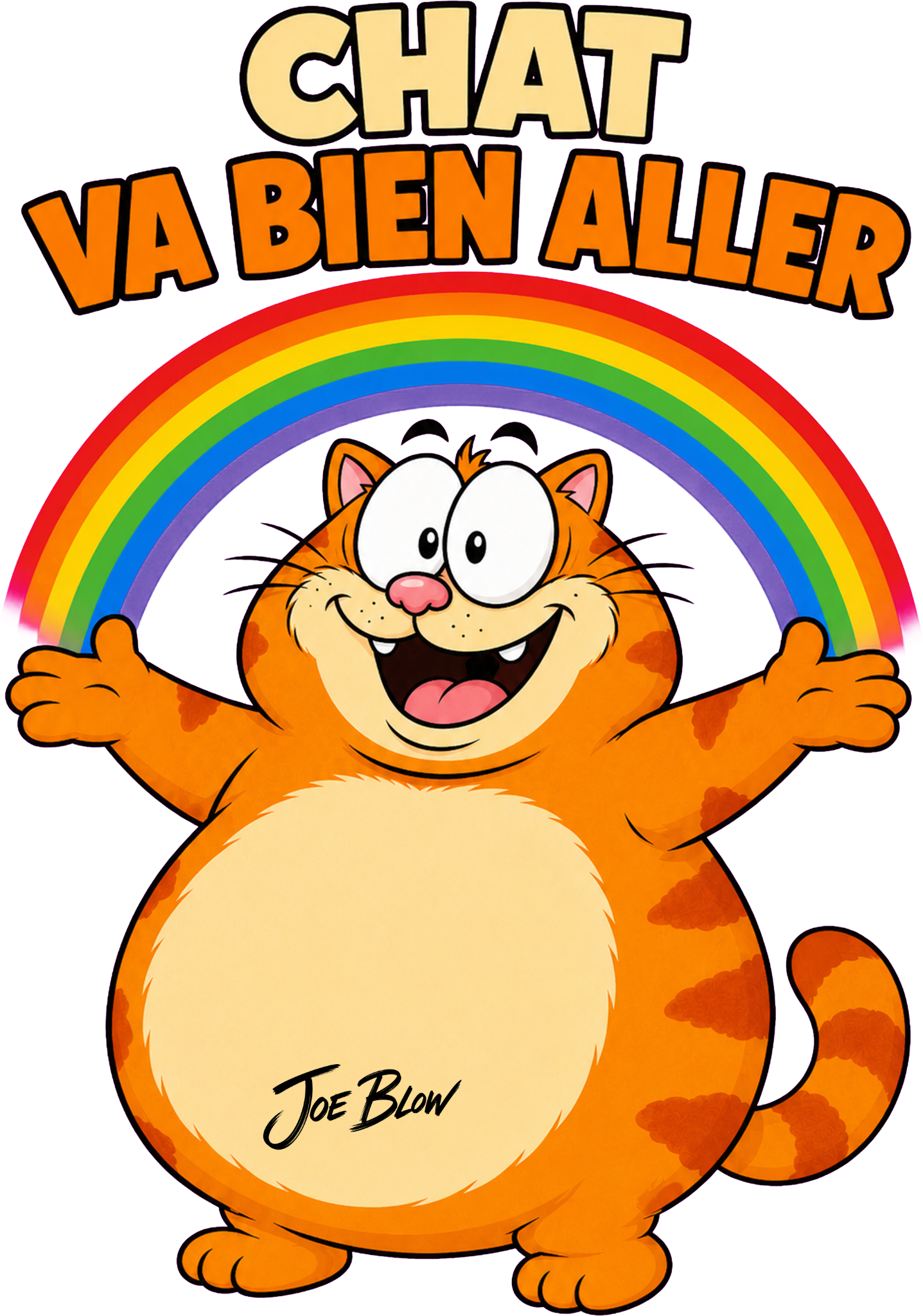 Impression Chat va bien aller sur t-shirt