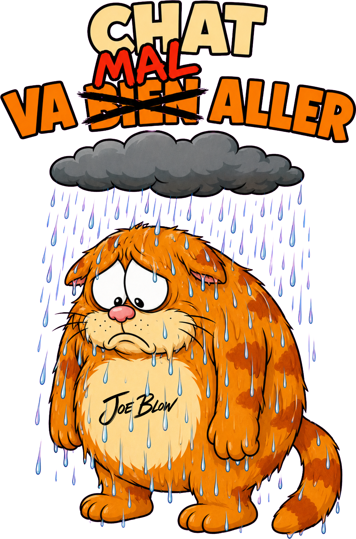 Impression Chat va mal aller sur t-shirt